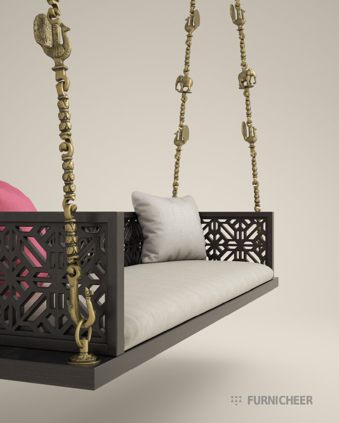 Traditional Solid Wood Jhoola with Chain