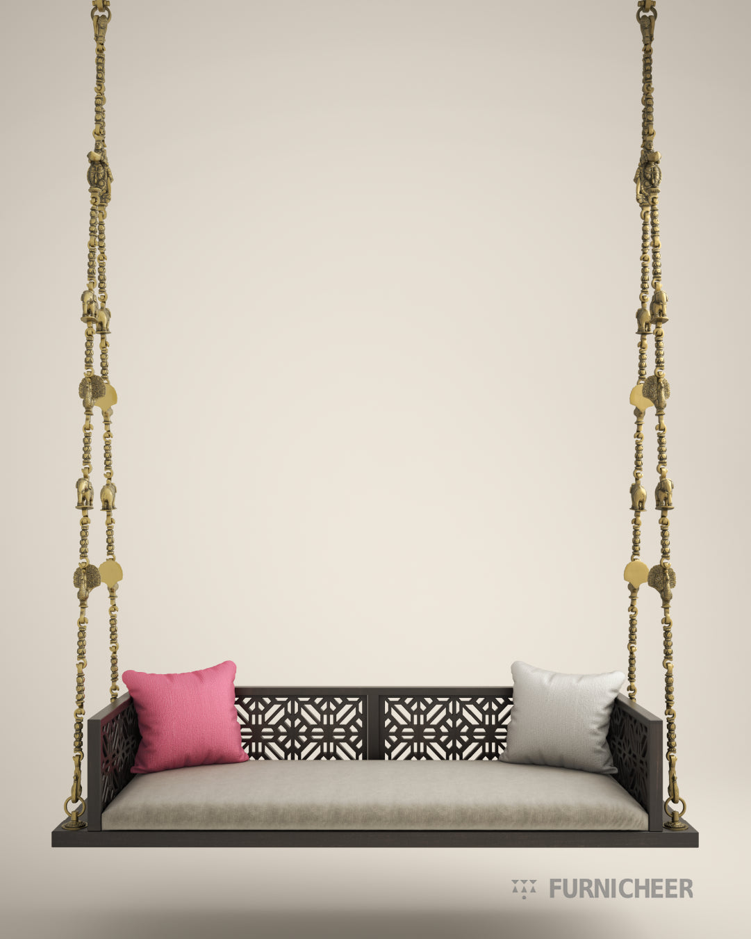 Traditional Wooden Swing with Chain