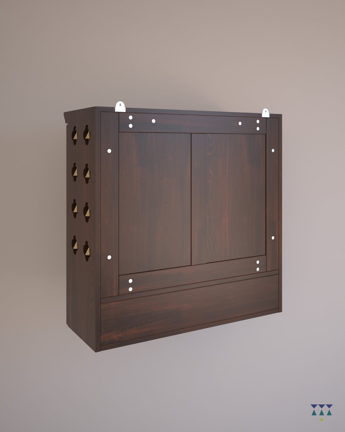 AVANEESH - Handmade Solid Wood Puja Mandir with Pullout Tray and Drawer