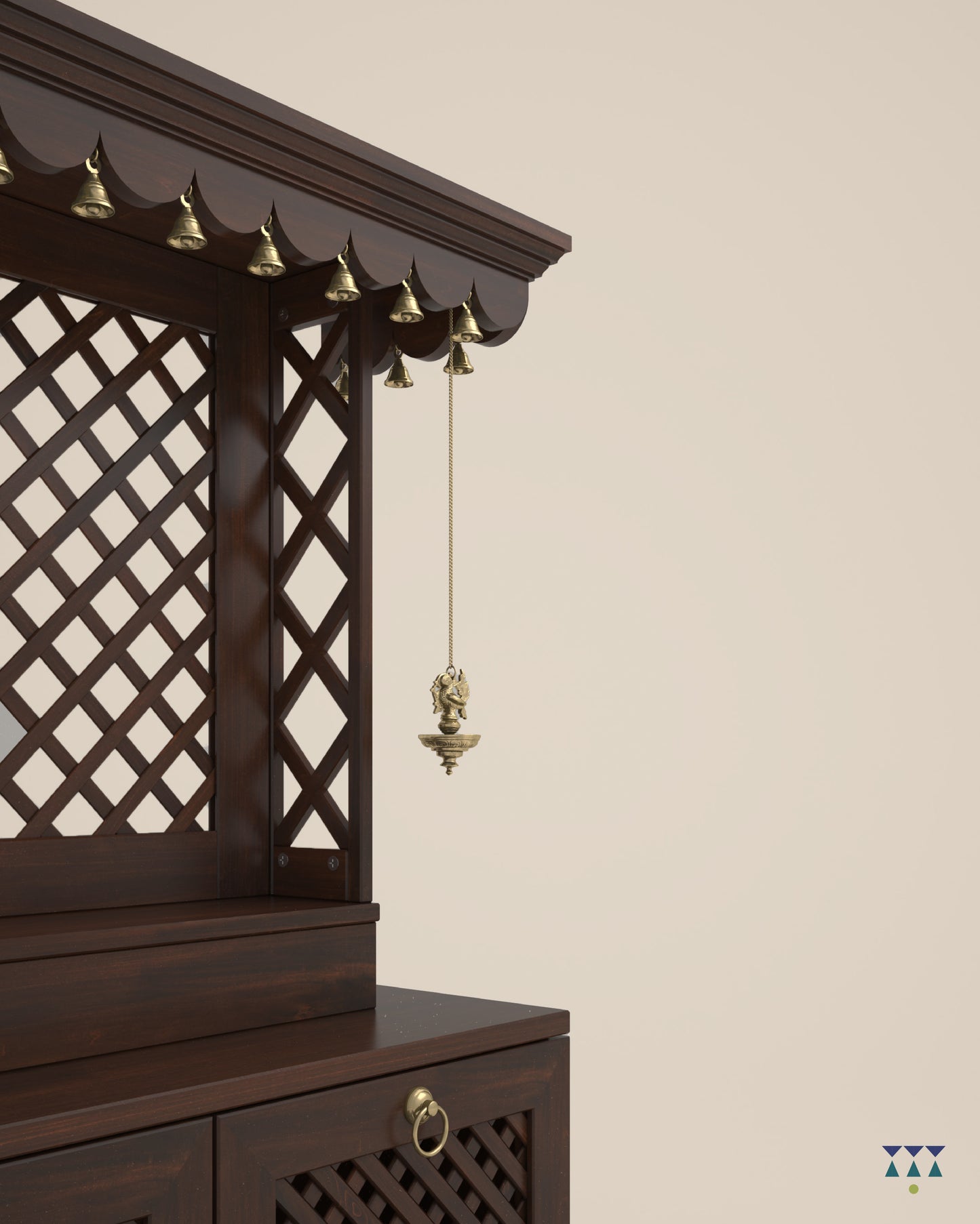 AVIGHNA - Puja Mandir for Home with Storage Unit