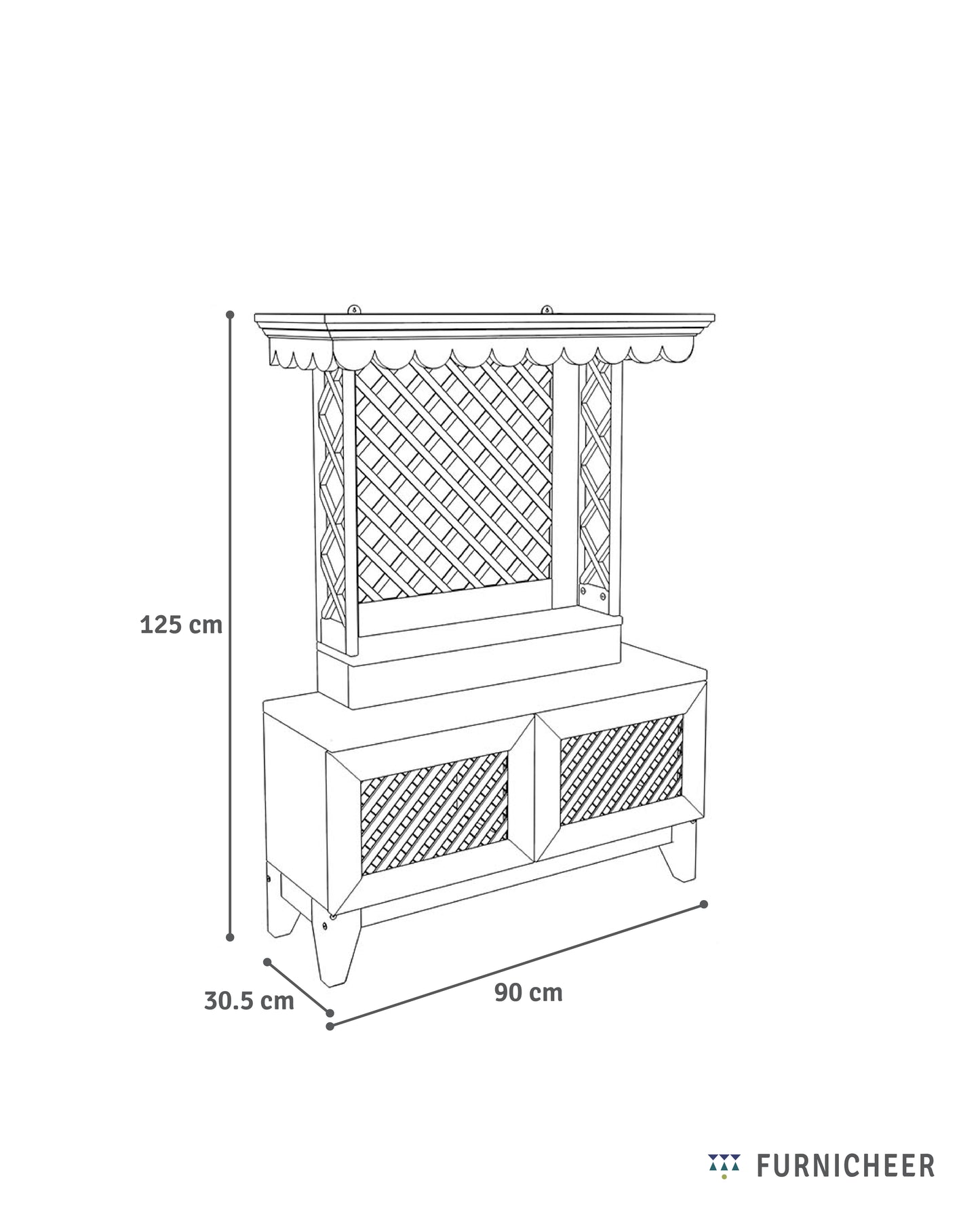 AVIGHNA - Puja Mandir for Home with Storage Unit