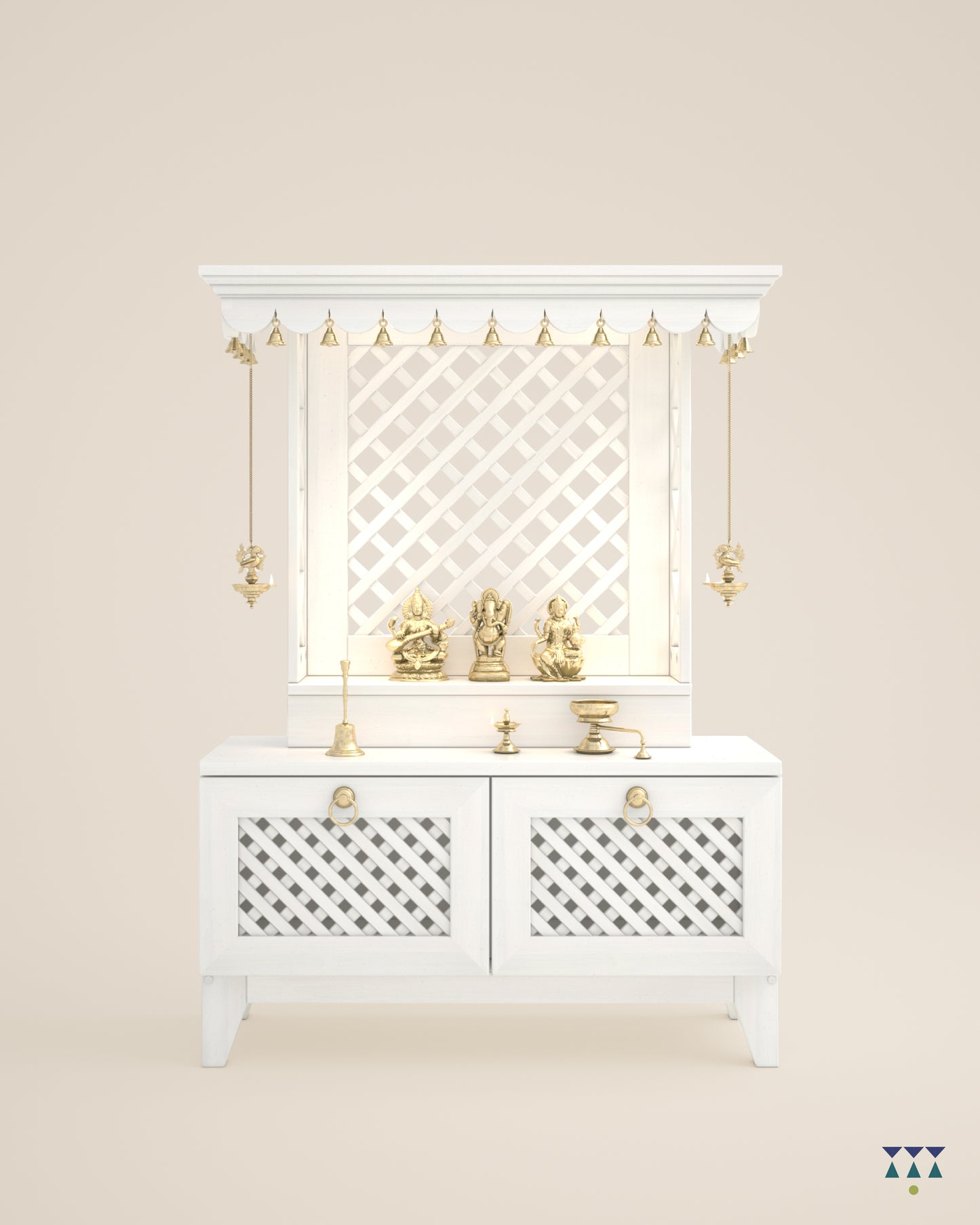AVIGHNA - Puja Mandir for Home with Storage Unit