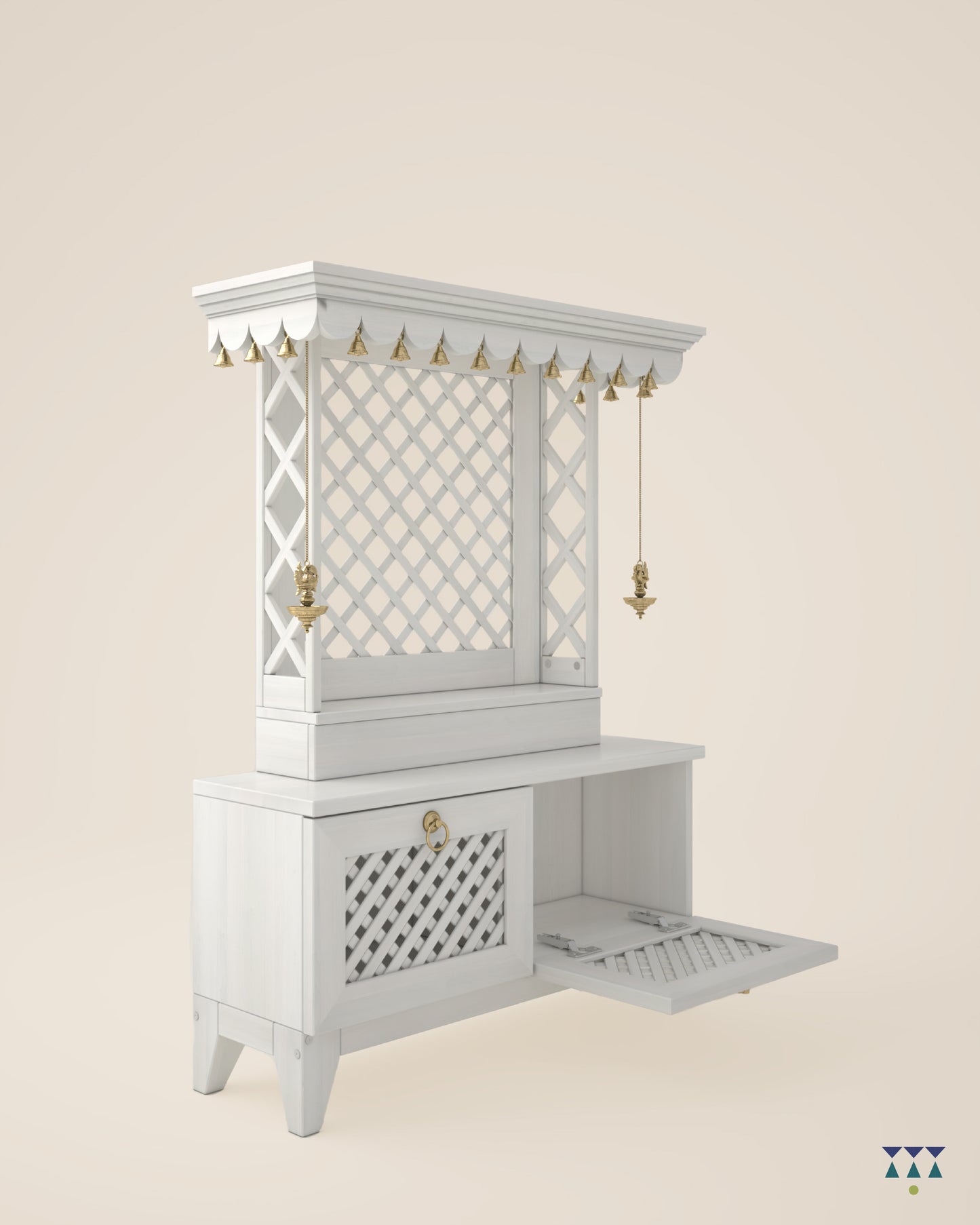 AVIGHNA - Puja Mandir for Home with Storage Unit