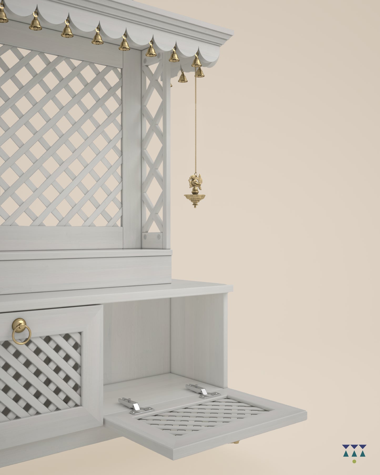 AVIGHNA - Puja Mandir for Home with Storage Unit