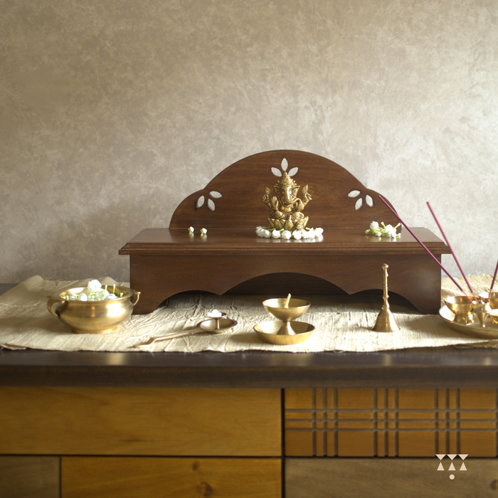 A decorative platform for pooja mandir