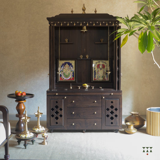 Lambodara | Spacious Wooden Home Mandir