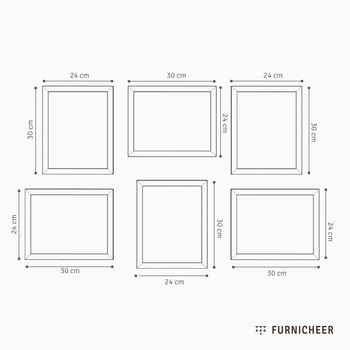 Colorful Array Photo Frames - Set of 6
