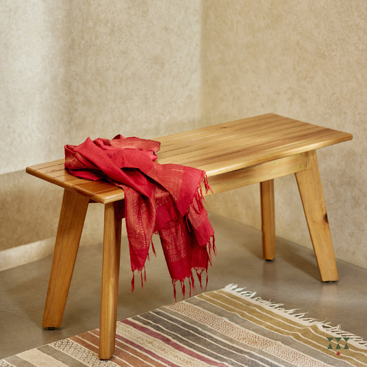 Handcrafted wooden bench in a natural finish