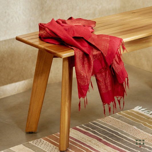 Handcrafted wooden bench in a natural finish