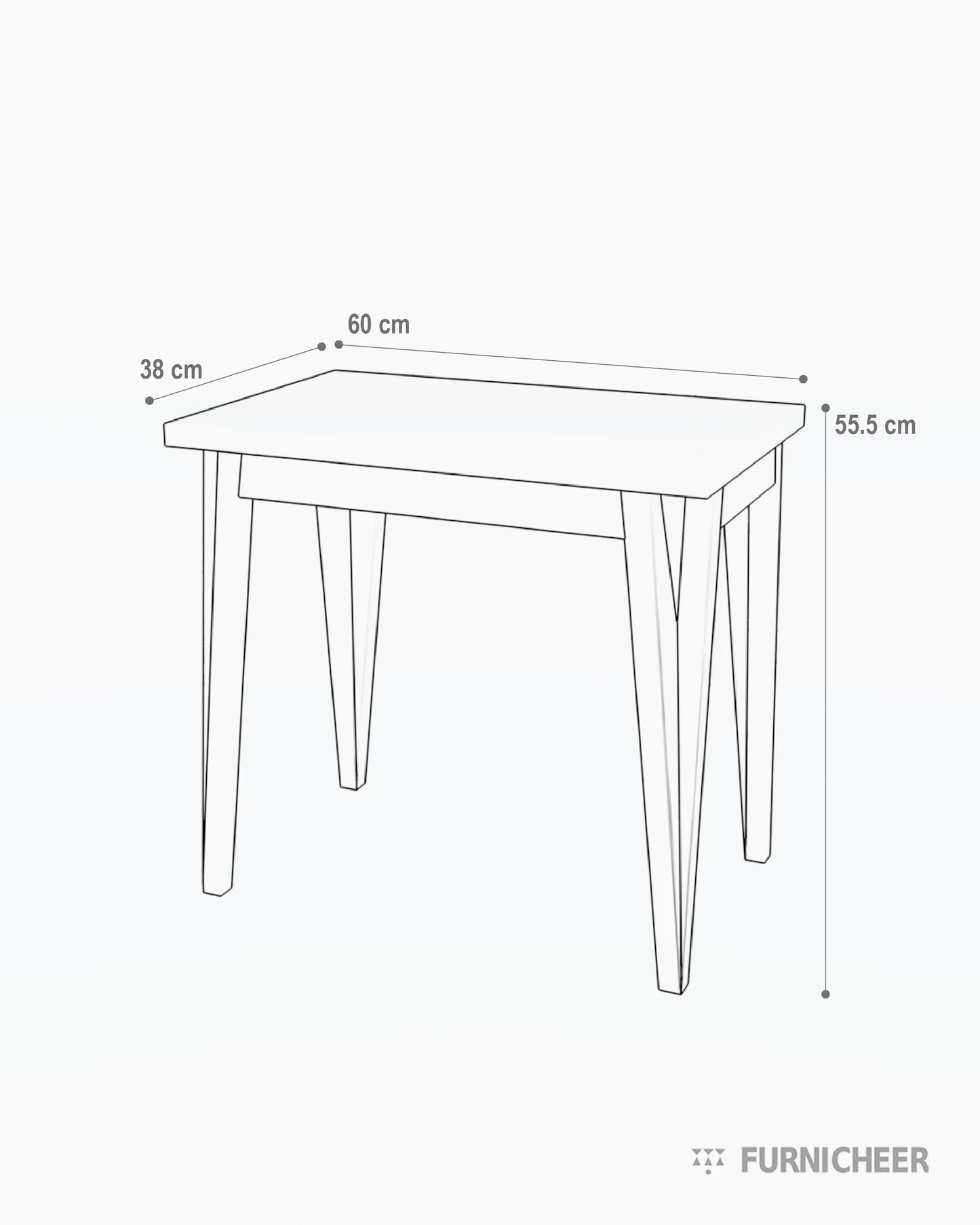 Large Wood Side Table for Bed n Sofa Size Diagram