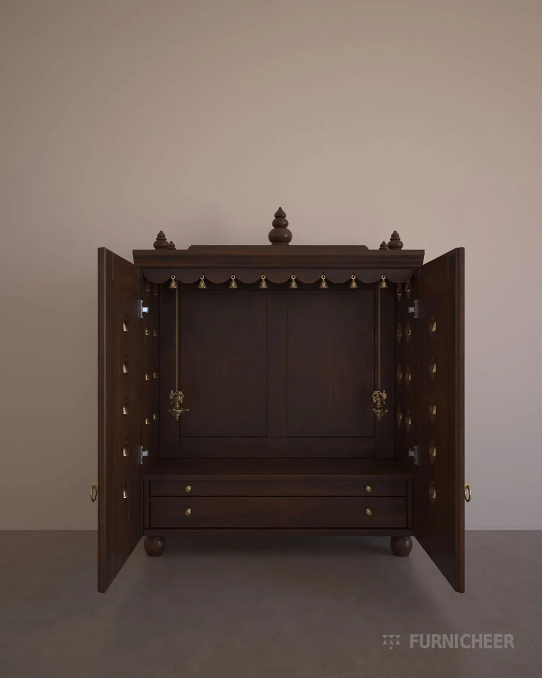 Handcrafted Wood Puja Mandir for Table