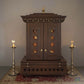 Vinayak - Ethnic Wooden Home Temple with Brass Bells and Lamps | Handcrafted Pooja Mandir for Daily Prayers, Hindu Rituals & Spiritual Decor