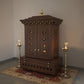 Vinayak - Ethnic Wooden Home Temple with Brass Bells and Lamps | Handcrafted Pooja Mandir for Daily Prayers, Hindu Rituals & Spiritual Decor