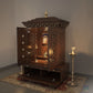 Vinayak - Ethnic Wooden Home Temple with Brass Bells and Lamps | Handcrafted Pooja Mandir for Daily Prayers, Hindu Rituals & Spiritual Decor