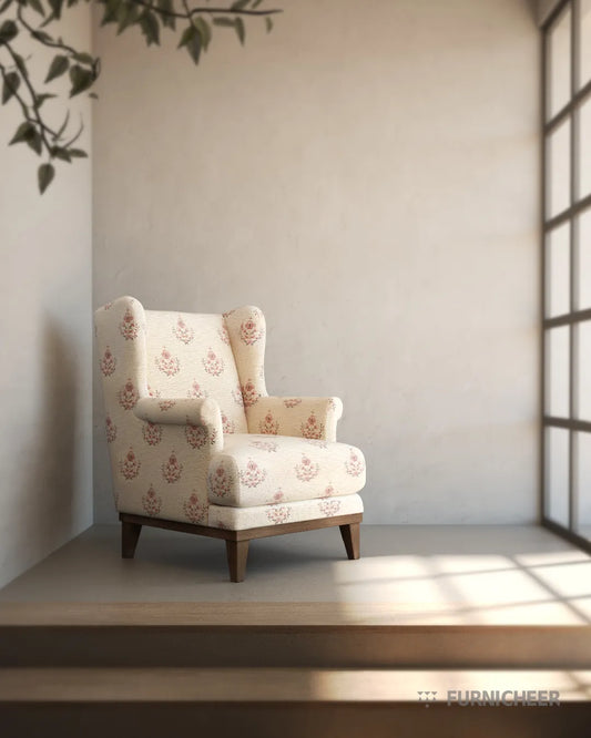 Stylish Wing Accent Chair in Premium Fabric