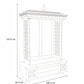 AMOD - Handcrafted wooden  free standing pooja temple for home with storage unit, tray for nevedya & twin drawers in premium cherry brown PU finish