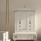 AMOD - Beautifully Crafted Free-Standing Puja Temple with Door, Tray & Storage with Pure Brass Accents