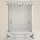 AMOD - Beautifully Crafted Free-Standing Puja Temple with Door, Tray & Storage with Pure Brass Accents