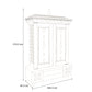 AMOD - Beautifully Crafted Free-Standing Puja Temple with Door, Tray & Storage with Pure Brass Accents