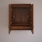 AVANEESH - Wall Mount Puja Mandir with Door Having Flower Cutouts & Bells
