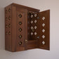 AVANEESH - Wall Mount Puja Mandir with Door Having Flower Cutouts & Bells