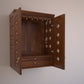 AVANEESH - Wall Mount Puja Mandir with Door Having Flower Cutouts & Bells