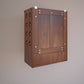 AVANEESH - Wall Mount Puja Mandir with Door Having Flower Cutouts & Bells