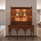 AVANEESH - Handmade Solid Wood Puja Mandir with Pullout Tray and Drawer