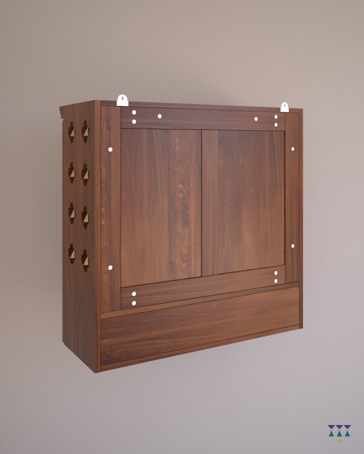 AVANEESH - Handmade Solid Wood Puja Mandir with Pullout Tray and Drawer