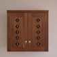 AVANEESH - Wall Mount Puja Mandir with Door Having Flower Cutouts & Bells
