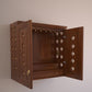 AVANEESH - Wall Mount Puja Mandir with Door Having Flower Cutouts & Bells