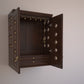 AVANEESH - Wall Mount Puja Mandir with Door Having Flower Cutouts & Bells