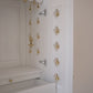 AVANEESH - Wall Mount Puja Mandir with Door Having Flower Cutouts & Bells