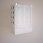 AVANEESH - Wall Mount Puja Mandir with Door Having Flower Cutouts & Bells