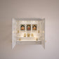 AVANEESH - Wall Mount Puja Mandir with Door Having Flower Cutouts & Bells