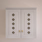 AVANEESH - Wall Mount Puja Mandir with Door Having Flower Cutouts & Bells