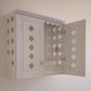 AVANEESH - Wall Mount Puja Mandir with Door Having Flower Cutouts & Bells