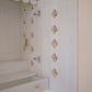 AVANEESH - Wall Mount Puja Mandir with Door Having Flower Cutouts & Bells
