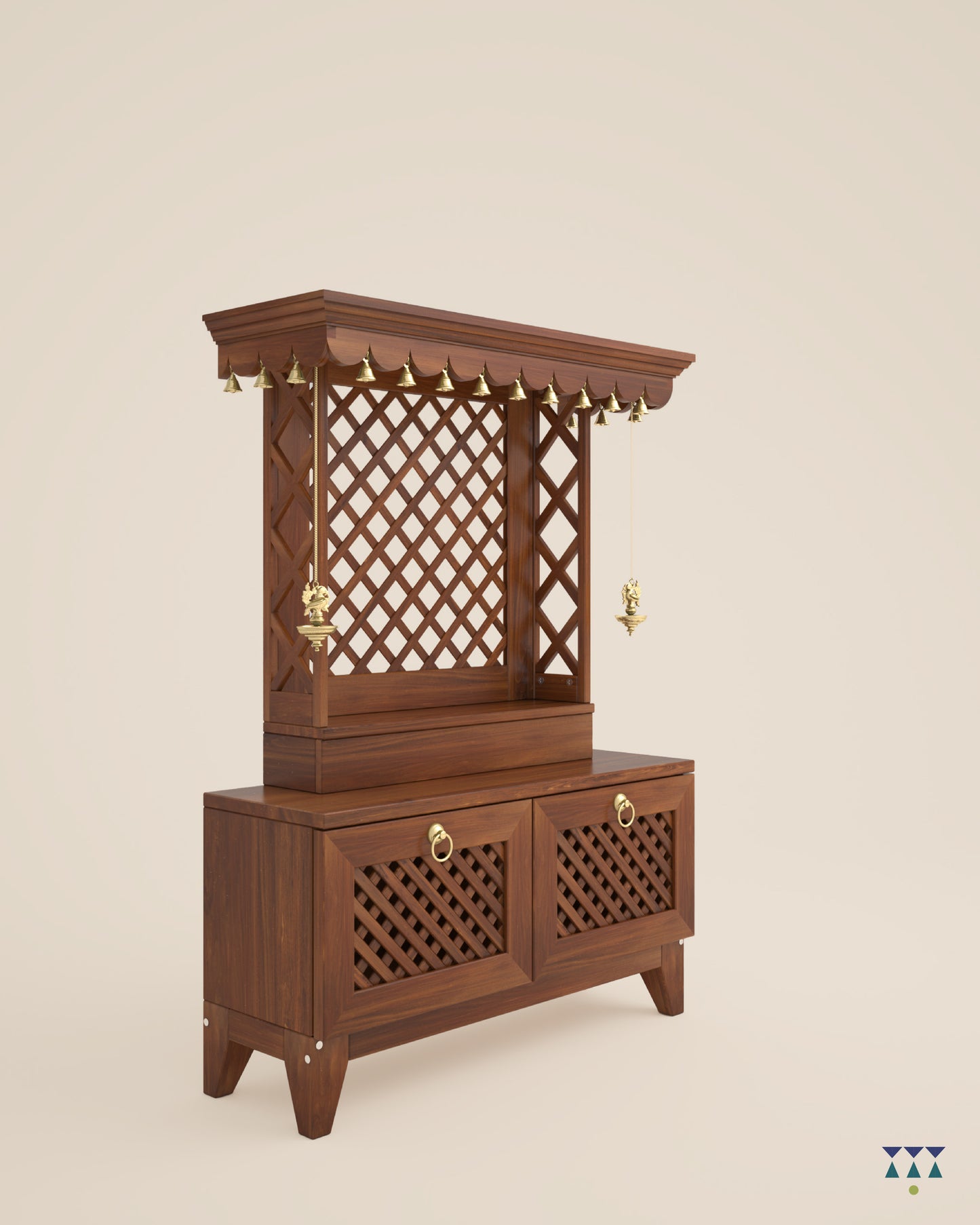 AVIGHNA - Puja Mandir for Home with Storage Unit