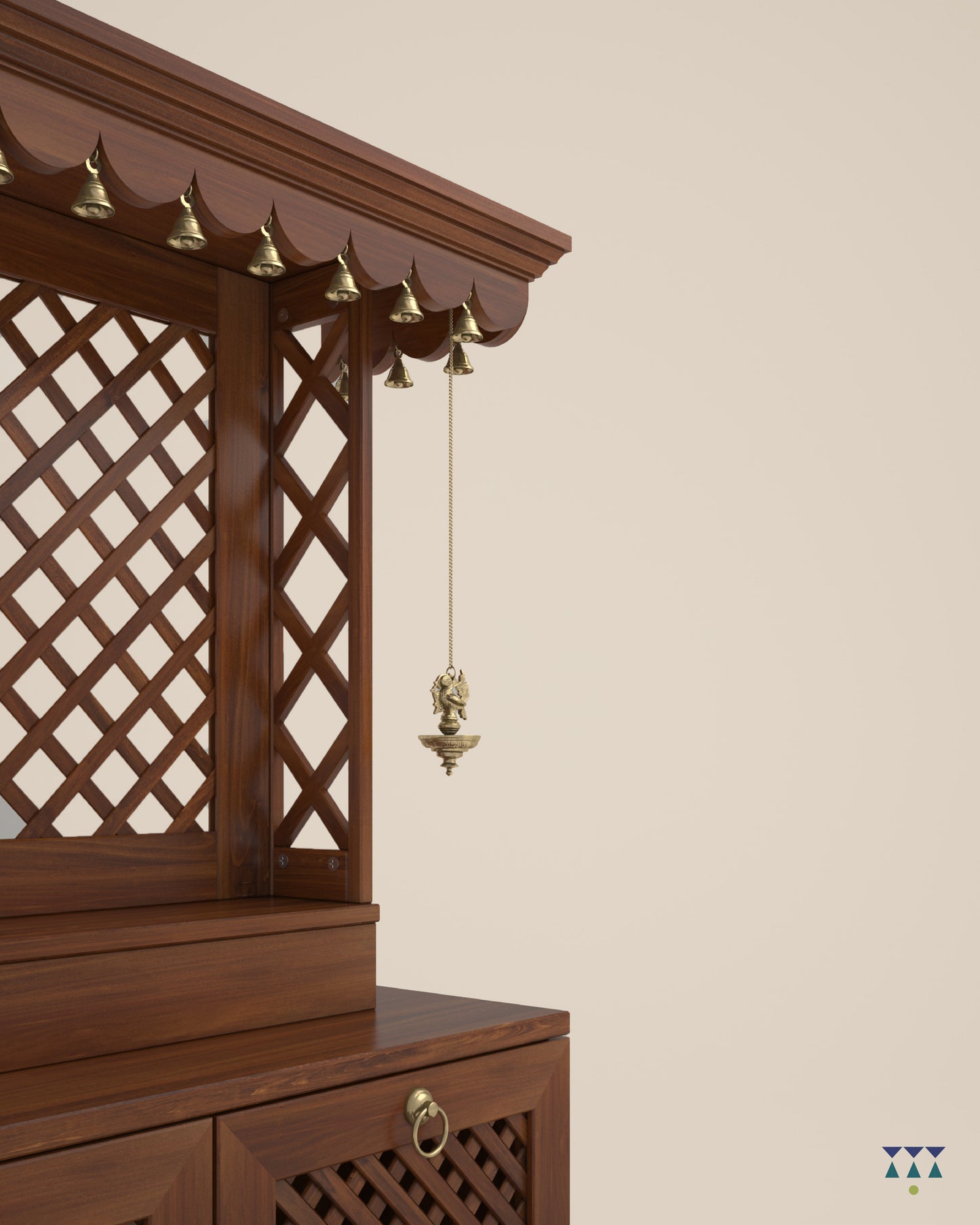 AVIGHNA - Puja Mandir for Home with Storage Unit