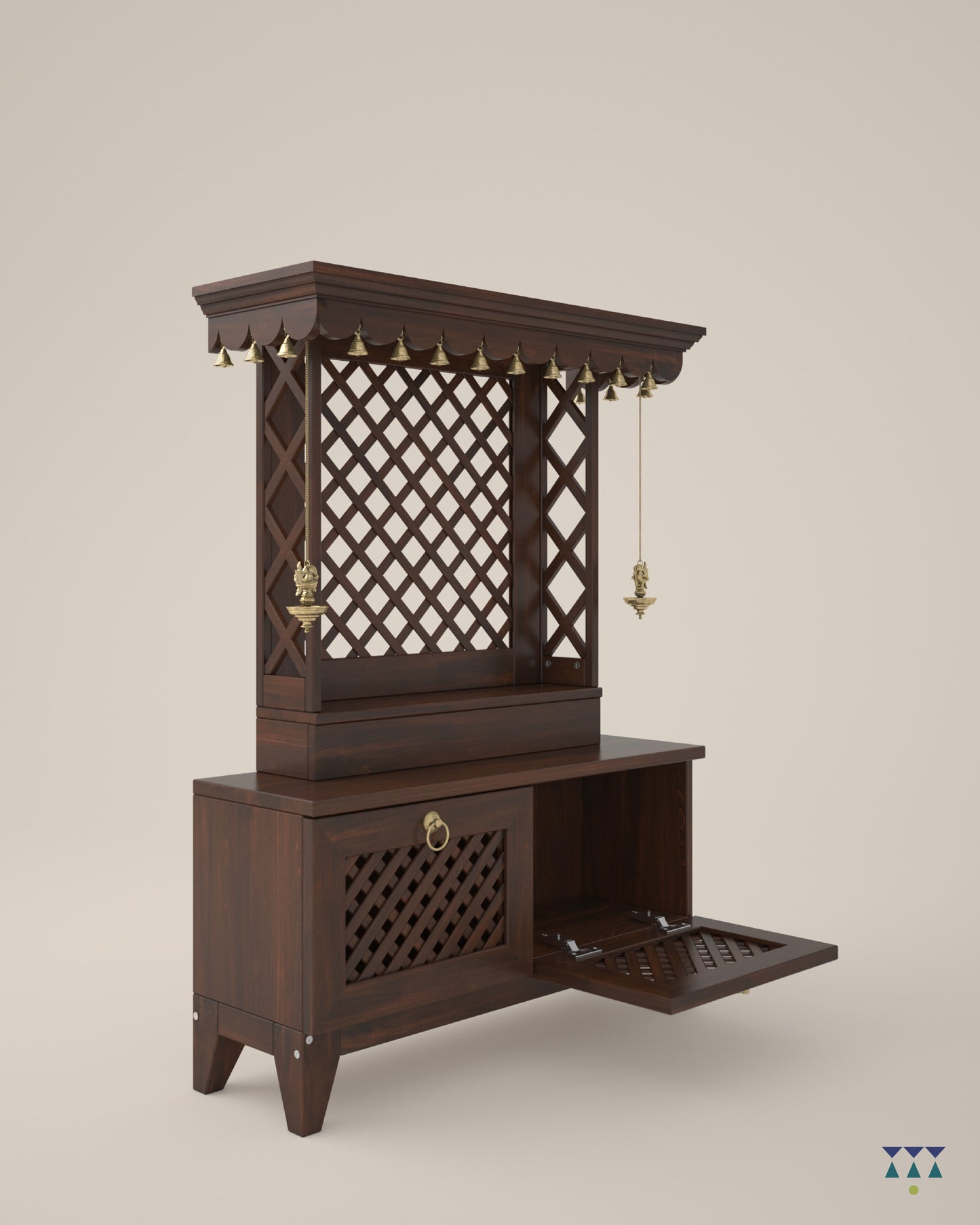 AVIGHNA - Puja Mandir for Home with Storage Unit