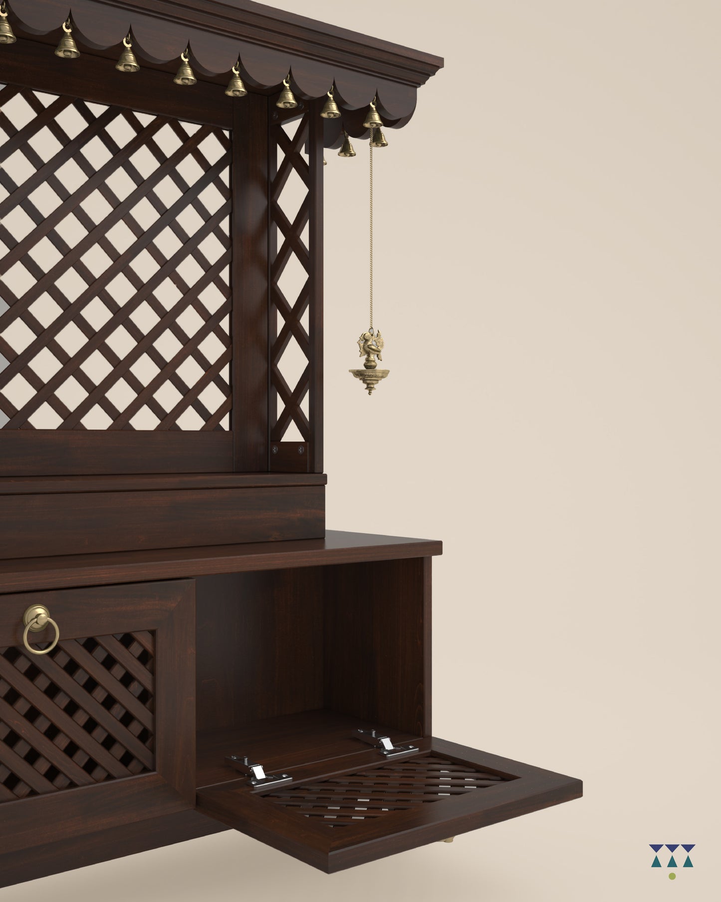 AVIGHNA - Puja Mandir for Home with Storage Unit