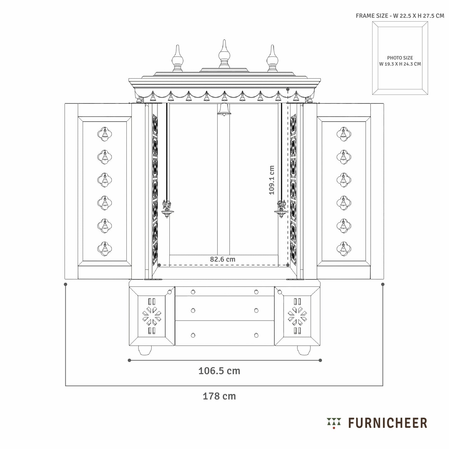 Aath | Solid wood Home Temple