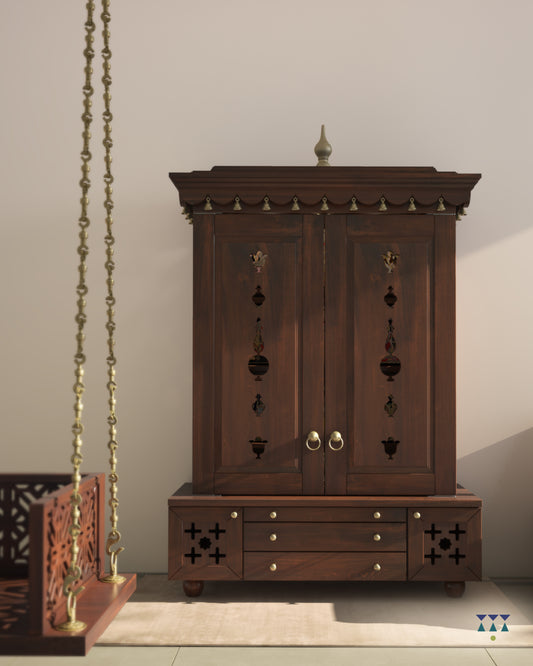 Amod Temple - Walnut Brown Color with Doors