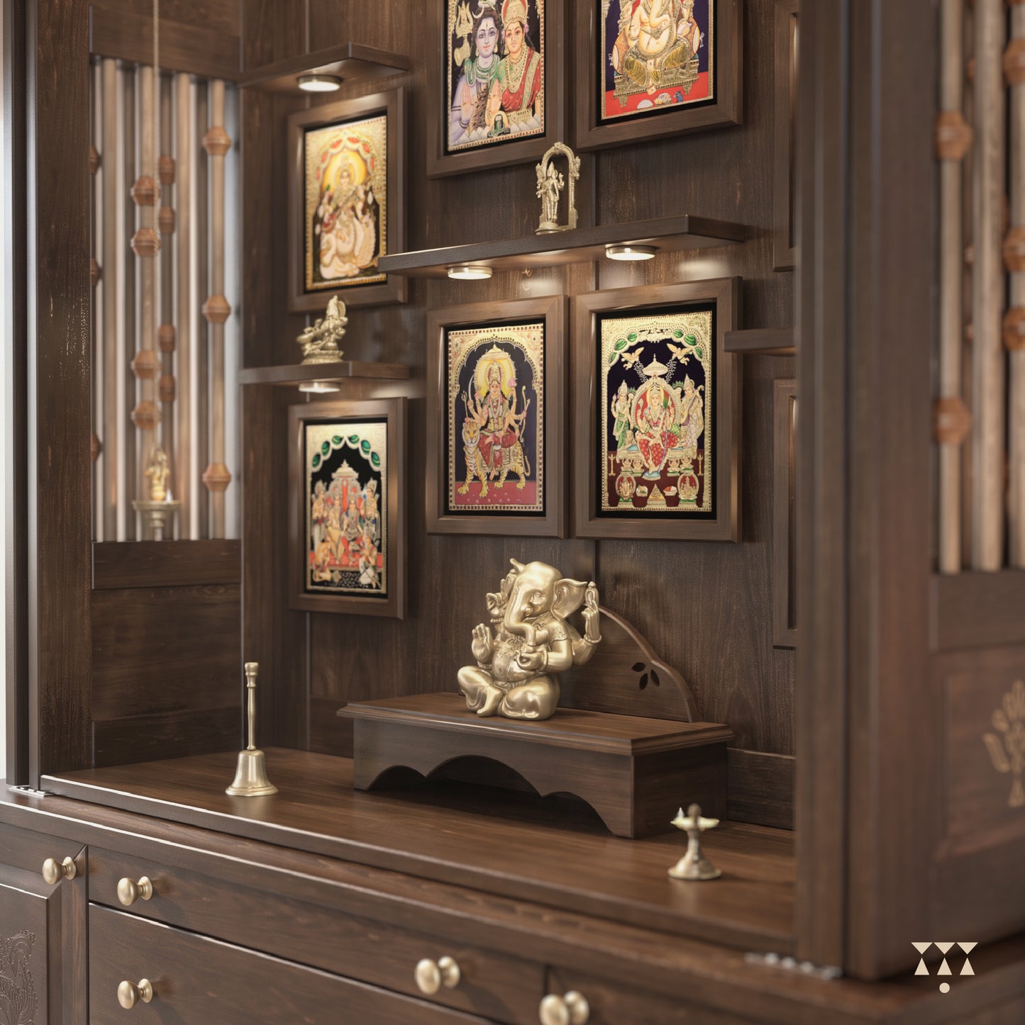 Baal Bhimaksa | Handcrafted wooden Pooja Mandir