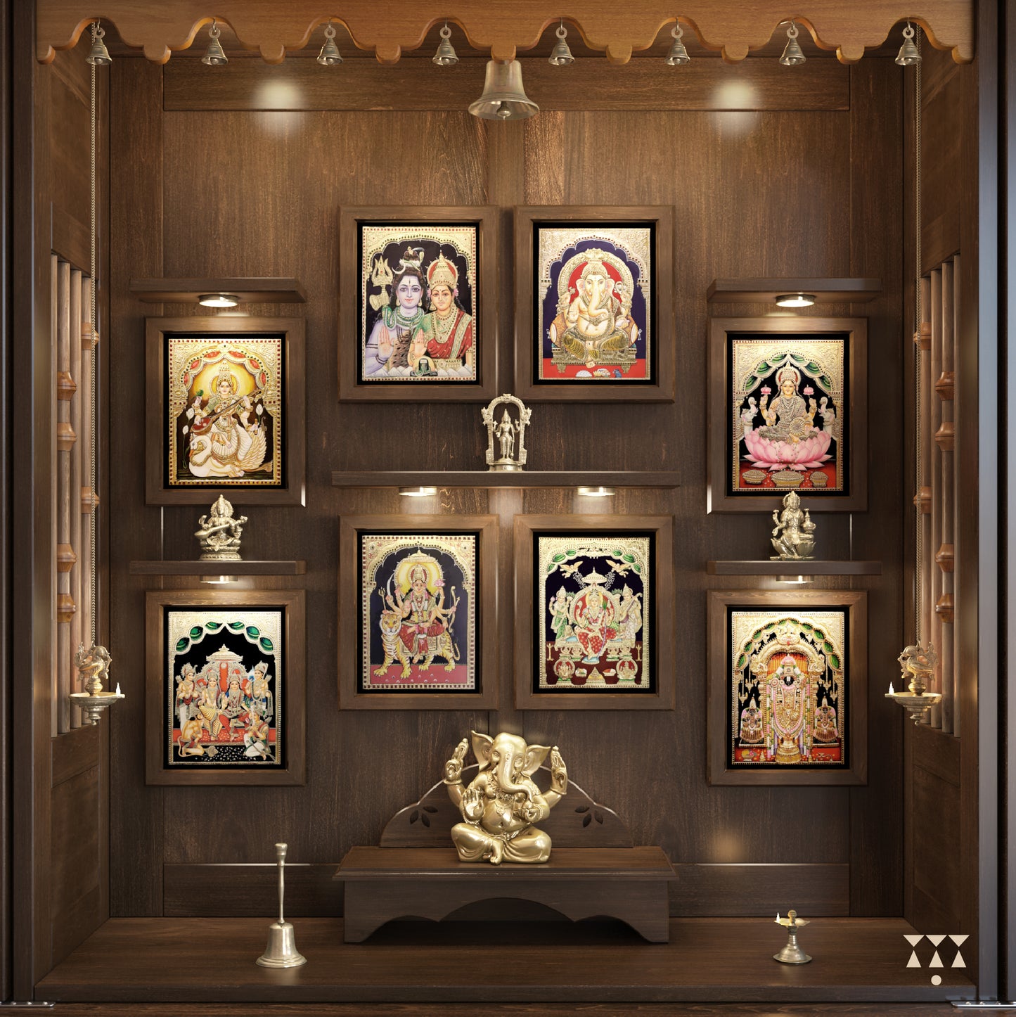 Baal Bhimaksa | Handcrafted wooden Pooja Mandir