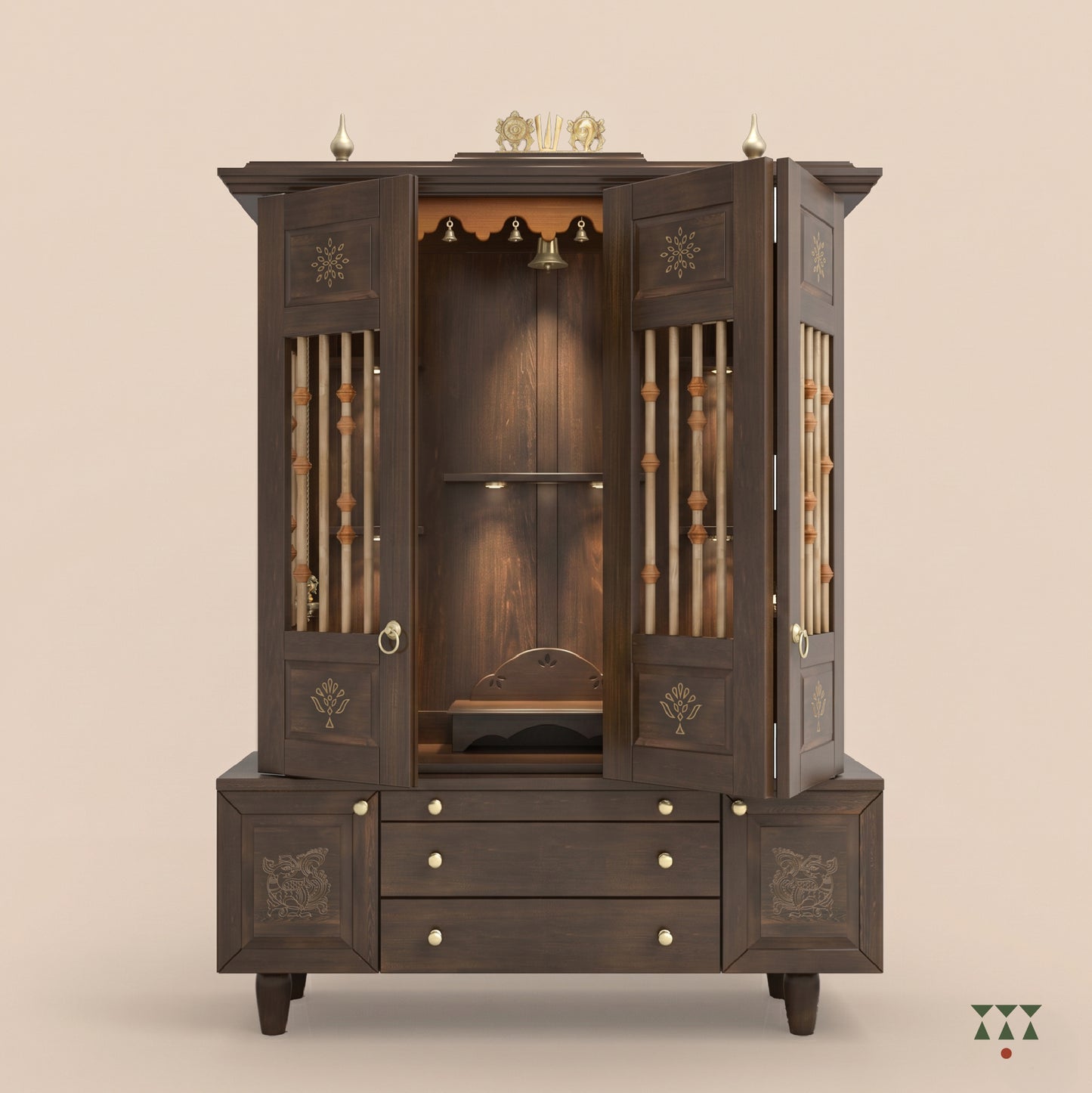Baal Bhimaksa | Handcrafted wooden Pooja Mandir
