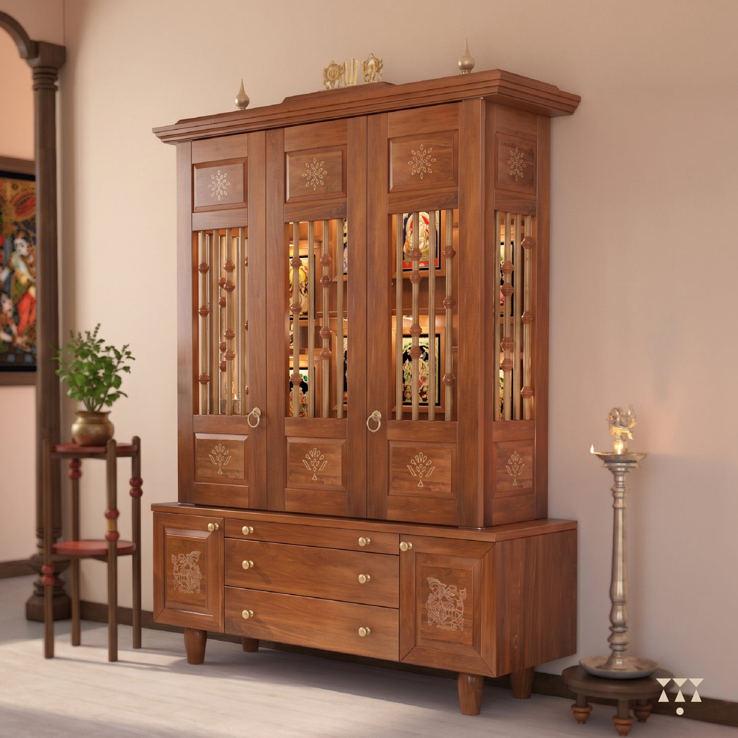 Baal Bhimaksa | Handcrafted wooden Pooja Mandir