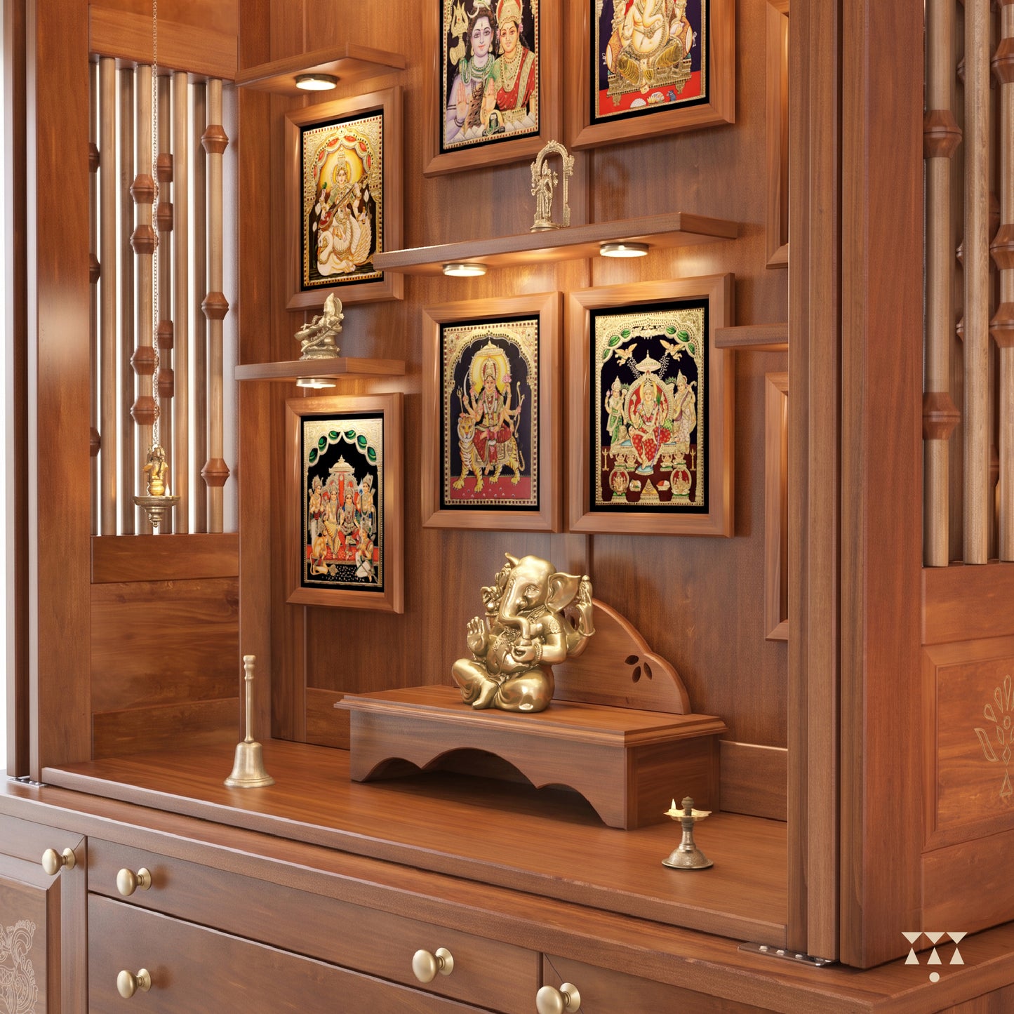 Baal Bhimaksa | Handcrafted wooden Pooja Mandir