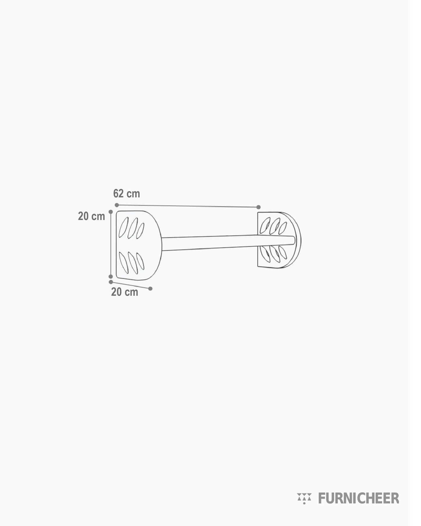 Wall Wooden Hanging Shelves Size Diagram